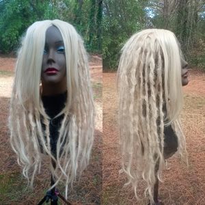 Platinum Blonde Knotty Dreadlock Wig With Bang
